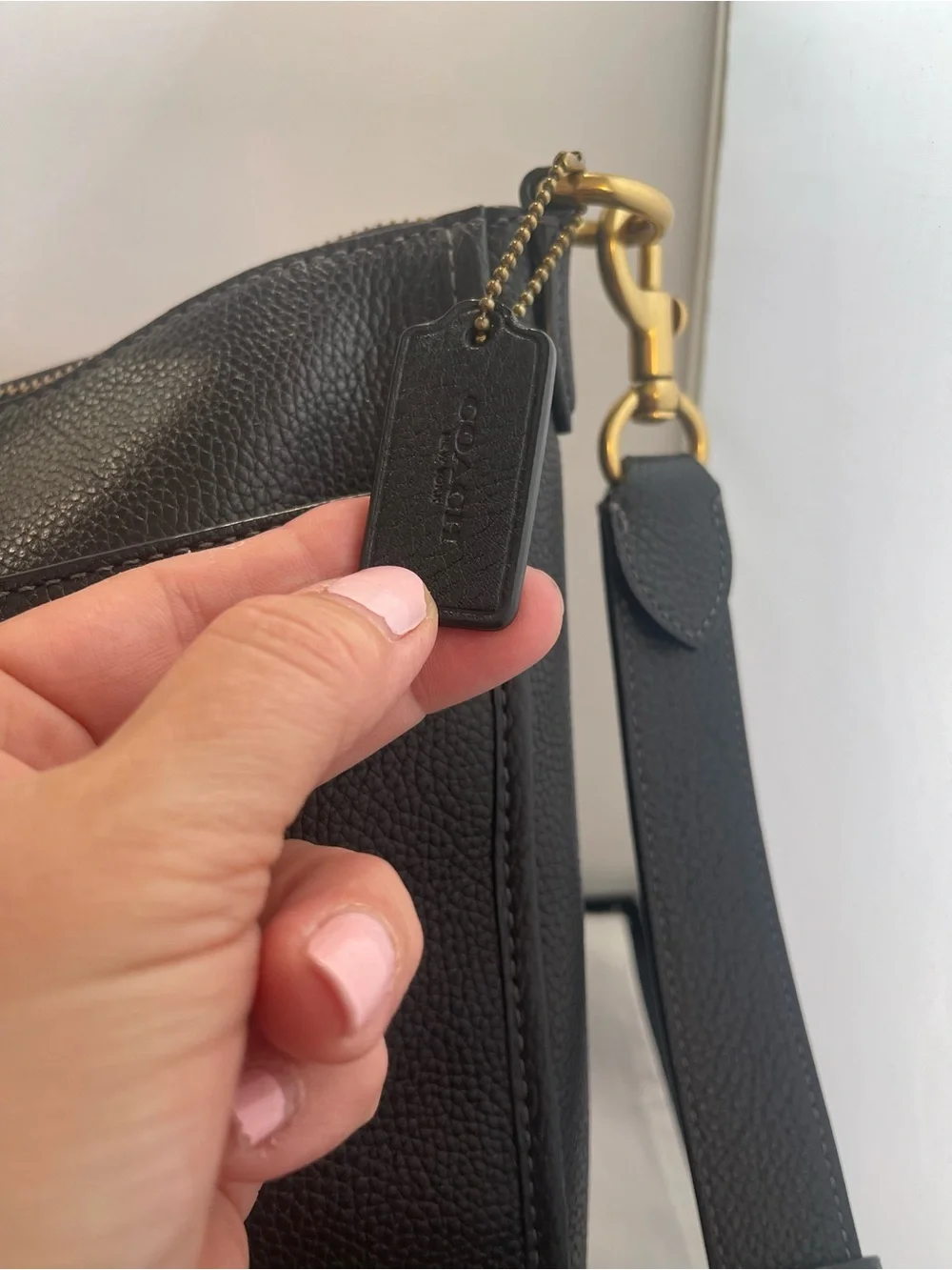Coach Black Polished Pebble Leather Chaise Crossbody (C8483) - Picture 5 of 8